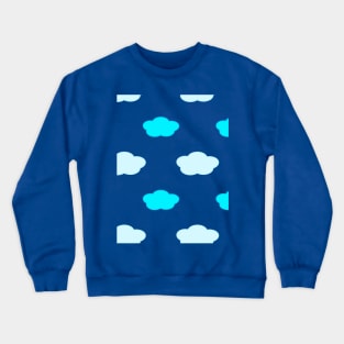 Fluffy Cloud Pattern in Blue Crewneck Sweatshirt